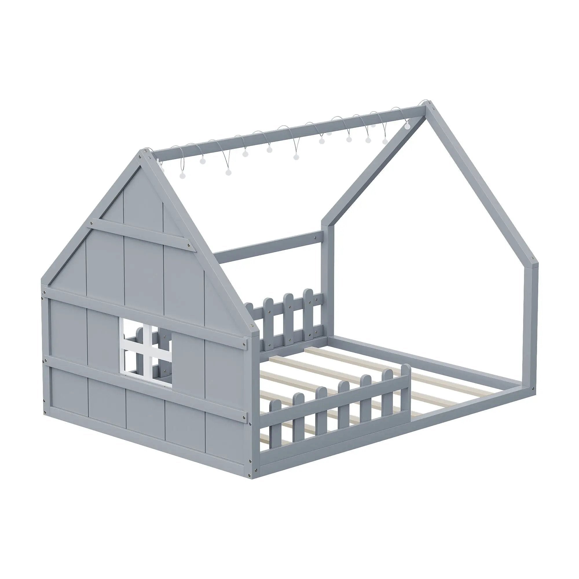 House Bed With Window And Fence by Unique Piece Furniture