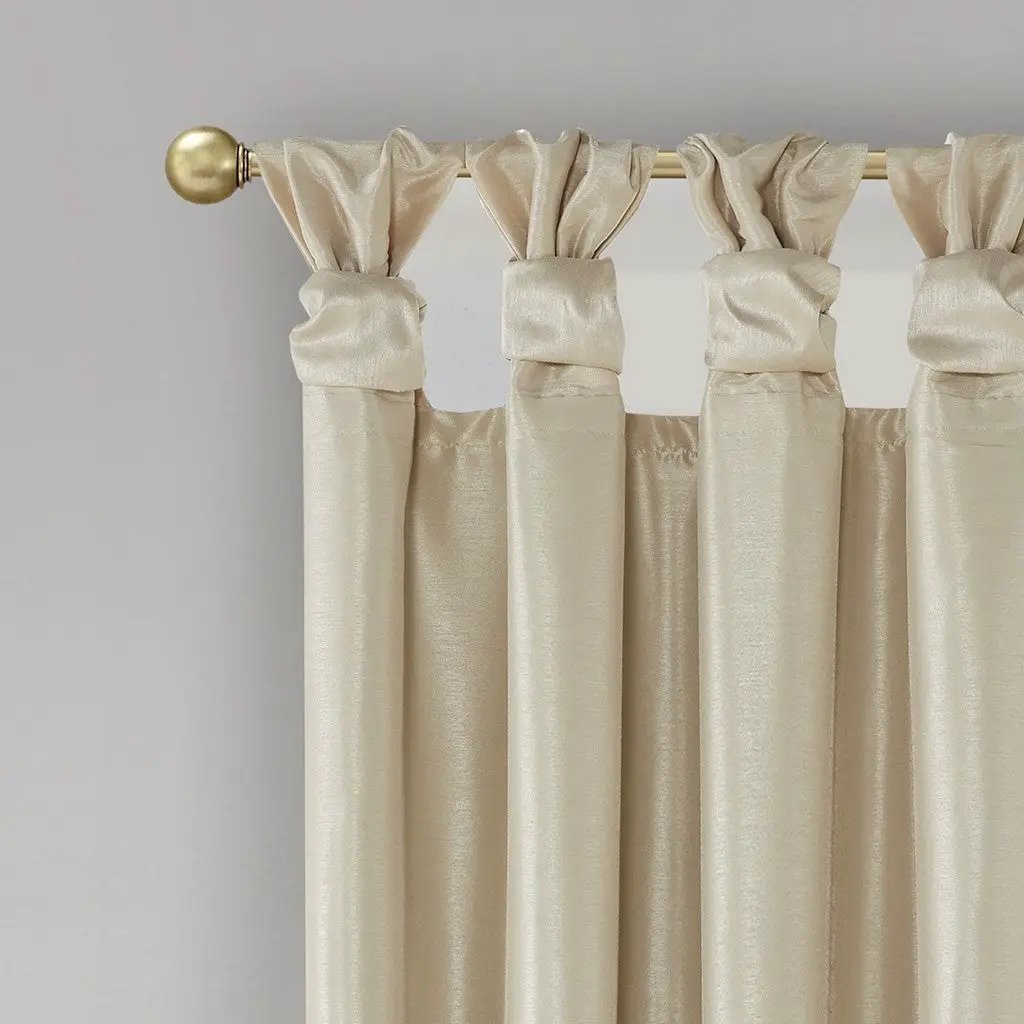 Twist Tab Total Blackout Window Curtain Panel Champagne 50x95 by HouseOfZazla