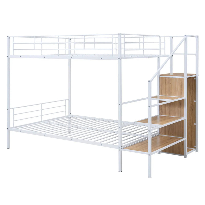 Bunk Bed With Lateral Storage Ladder And Wardrobe by HouseOfZazla
