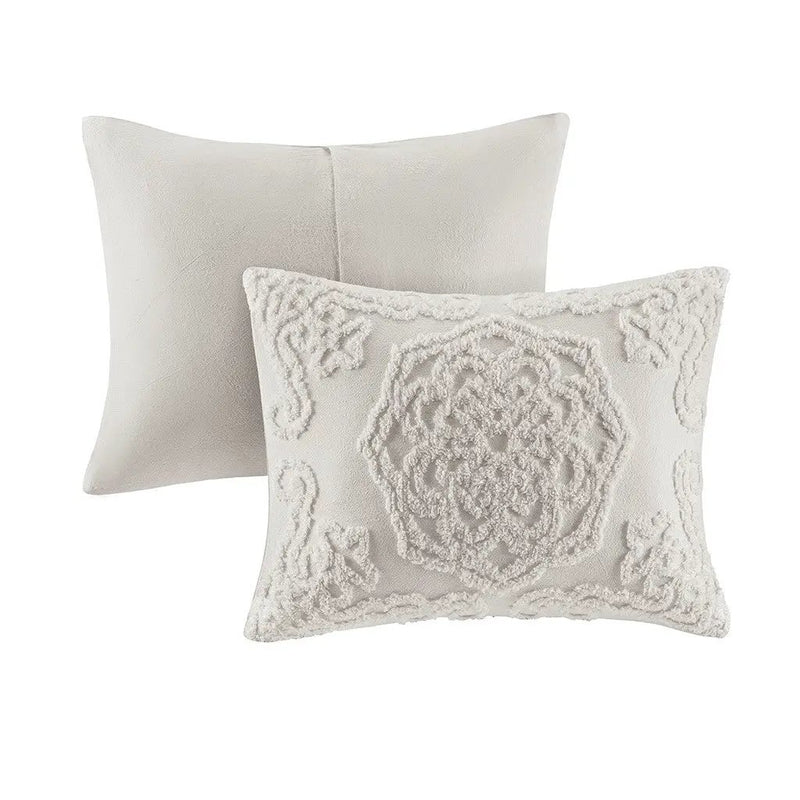 King/Cal King Tufted Cotton Chenille Medallion Duvet Cover Set by HouseOfZazla