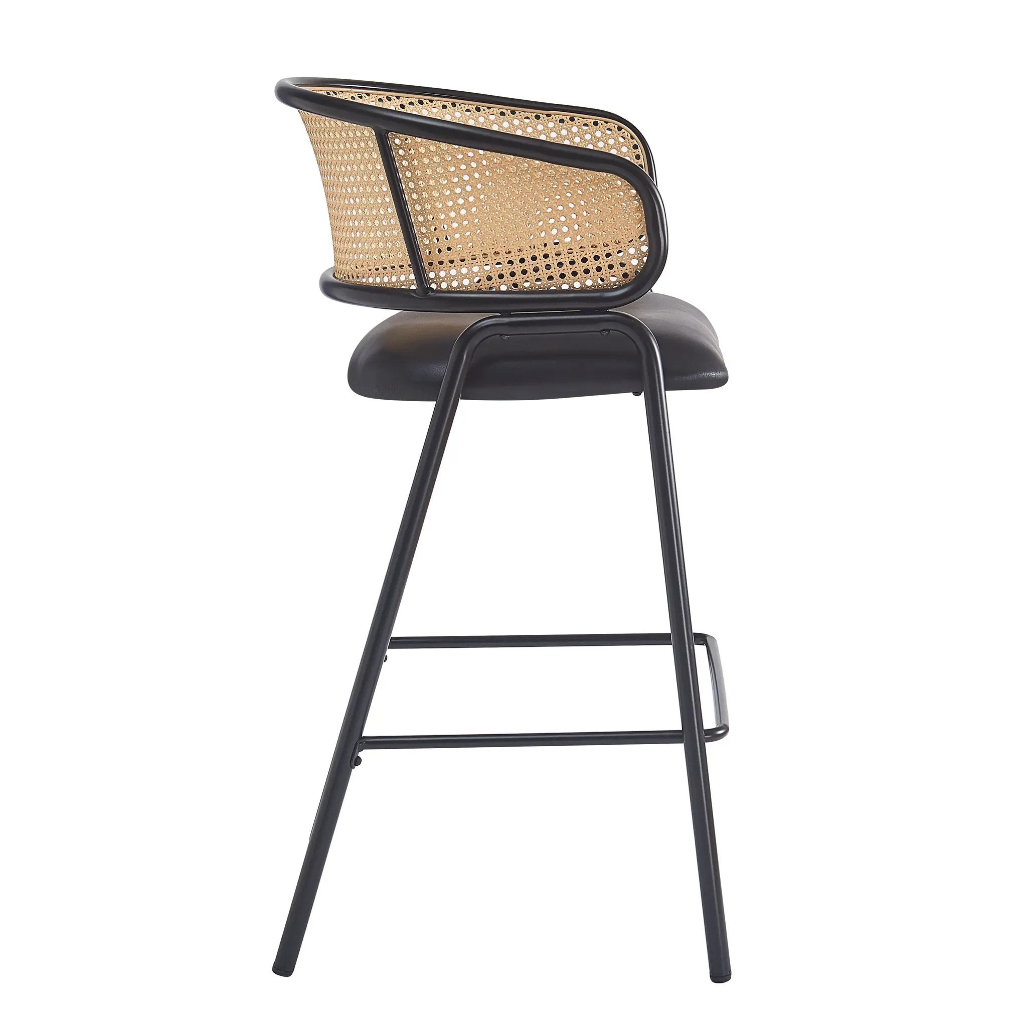 Ethan Indoor Metal Upholstered Barstool Set of 2 by HouseOfZazla
