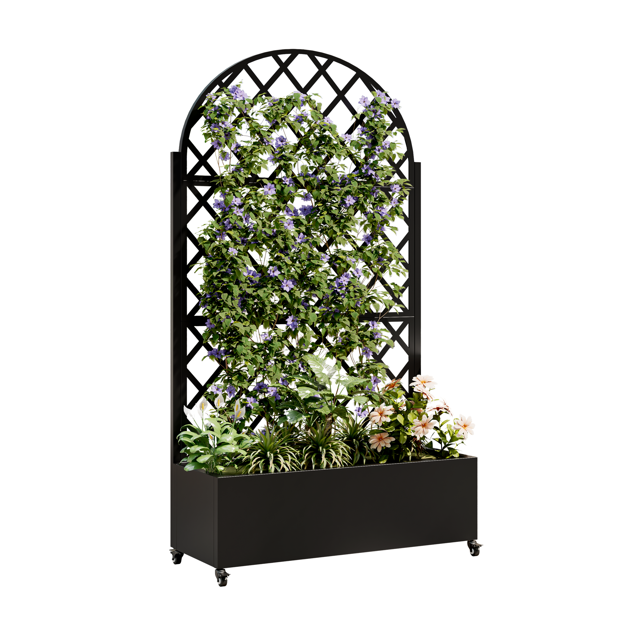 Round Metal Planter Box with Trellis by HouseOfZazla