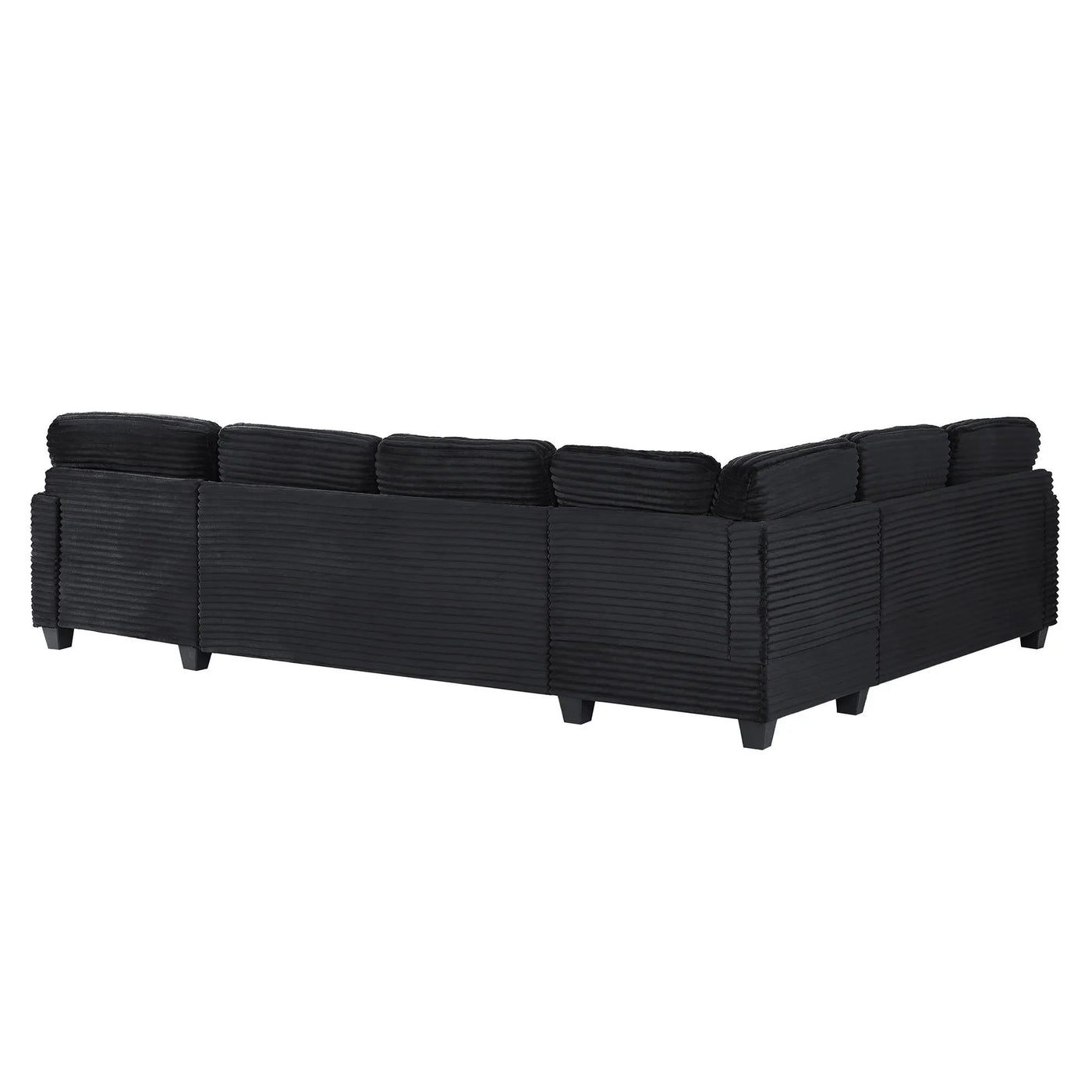 Upholstered U-Shaped Sectional Sofa With Movable Ottoman And Side Storage Pockets by HouseOfZazla