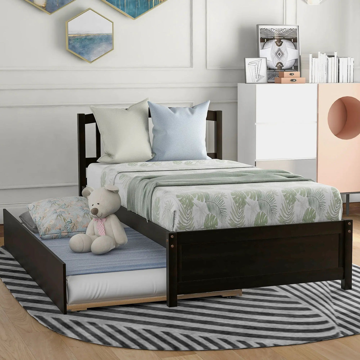 Platform Bed Wood Bed Frame With Trundle by Unique Piece Furniture
