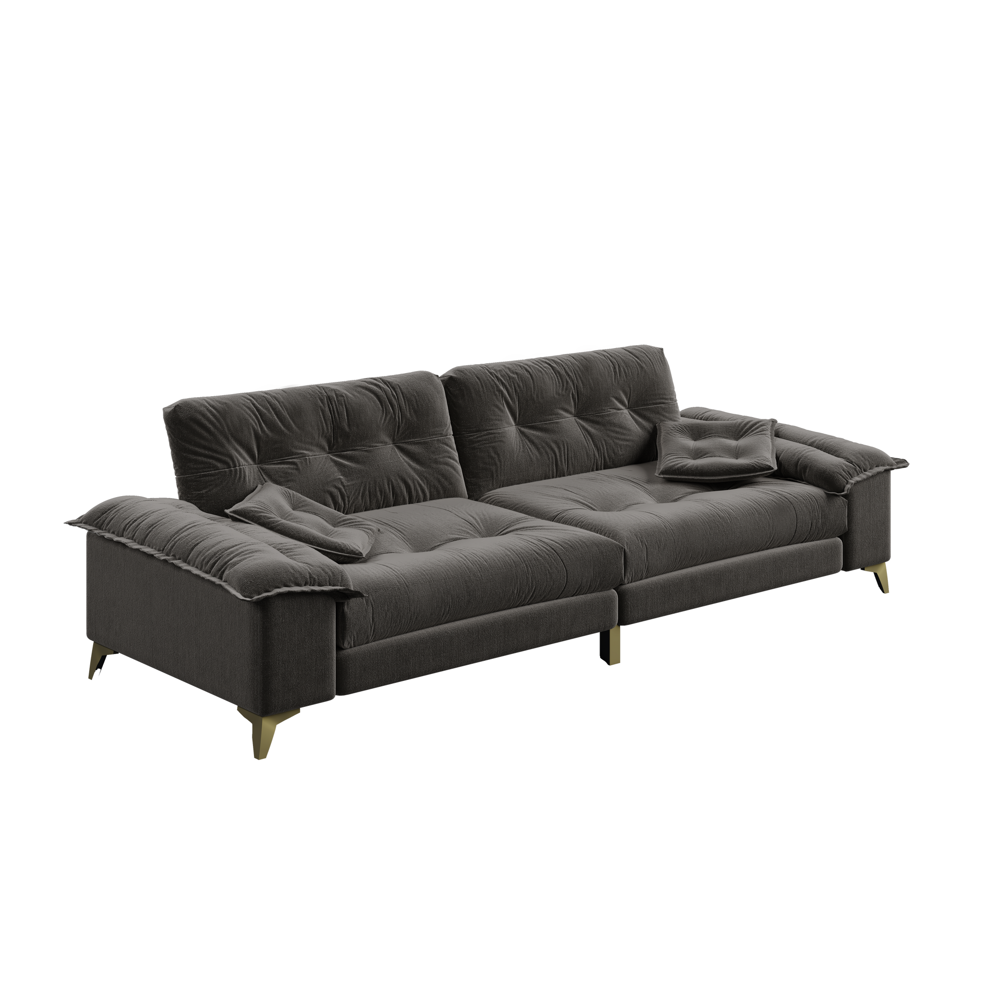 104.7" Modern 4-Seater Cloud Sofa with Wide Flip Armrests by HouseOfZazla