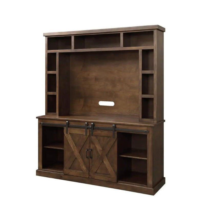 Aksel - Entertainment Center (Include 91617Fir) - Walnut by Unique Piece Furniture