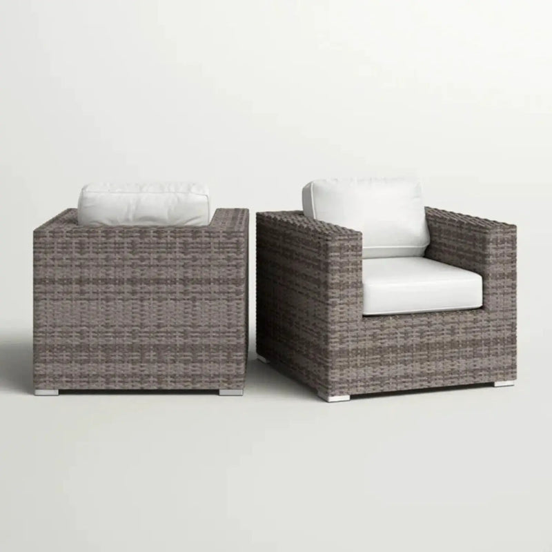 Grade - Club Patio Chair With Sunbrella Cushions (Set of 2) - Gray Mix / White by Unique Piece Furniture