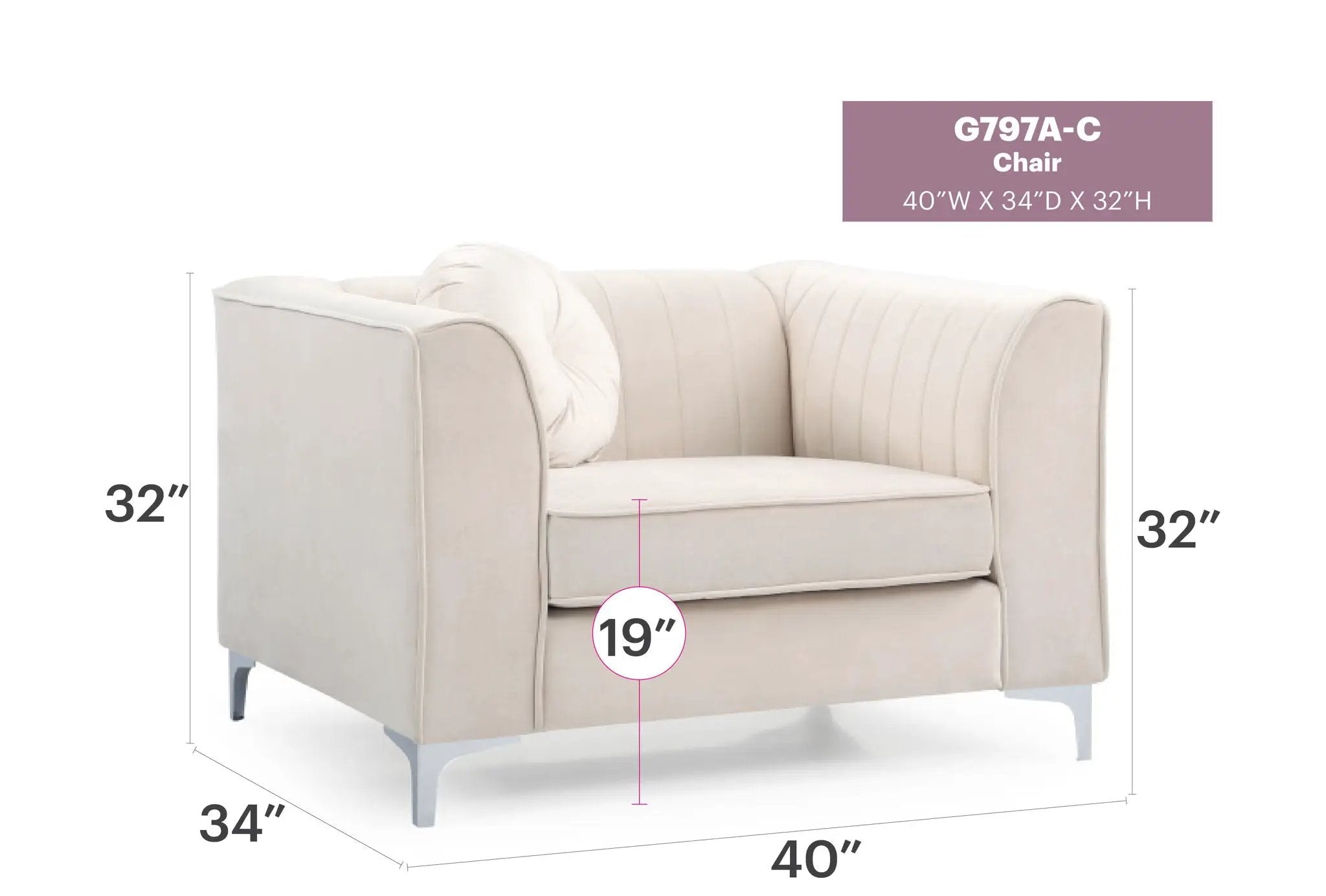 Contemporary Sloped Armchair by Unique Piece Furniture