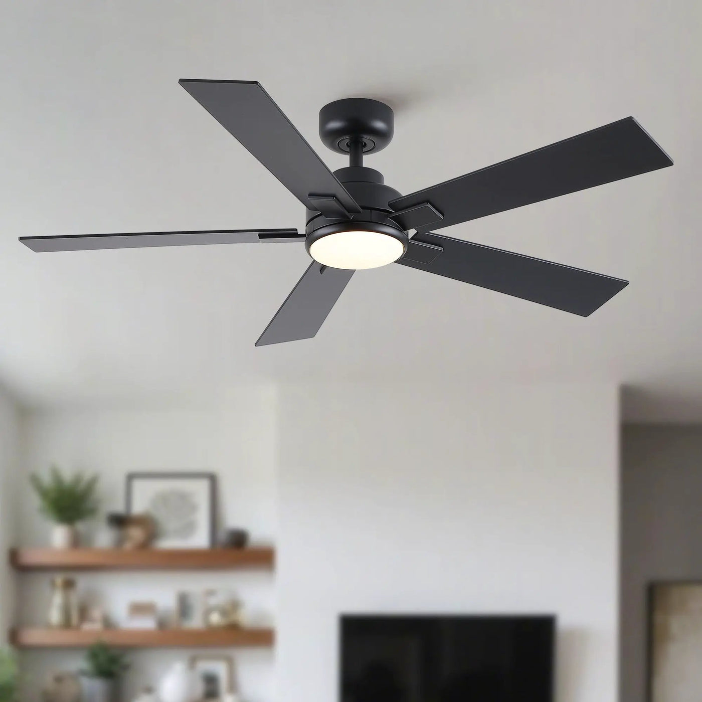 Reversible Motor Integrated LED Dimmable Ceiling Fan With Light by HouseOfZazla