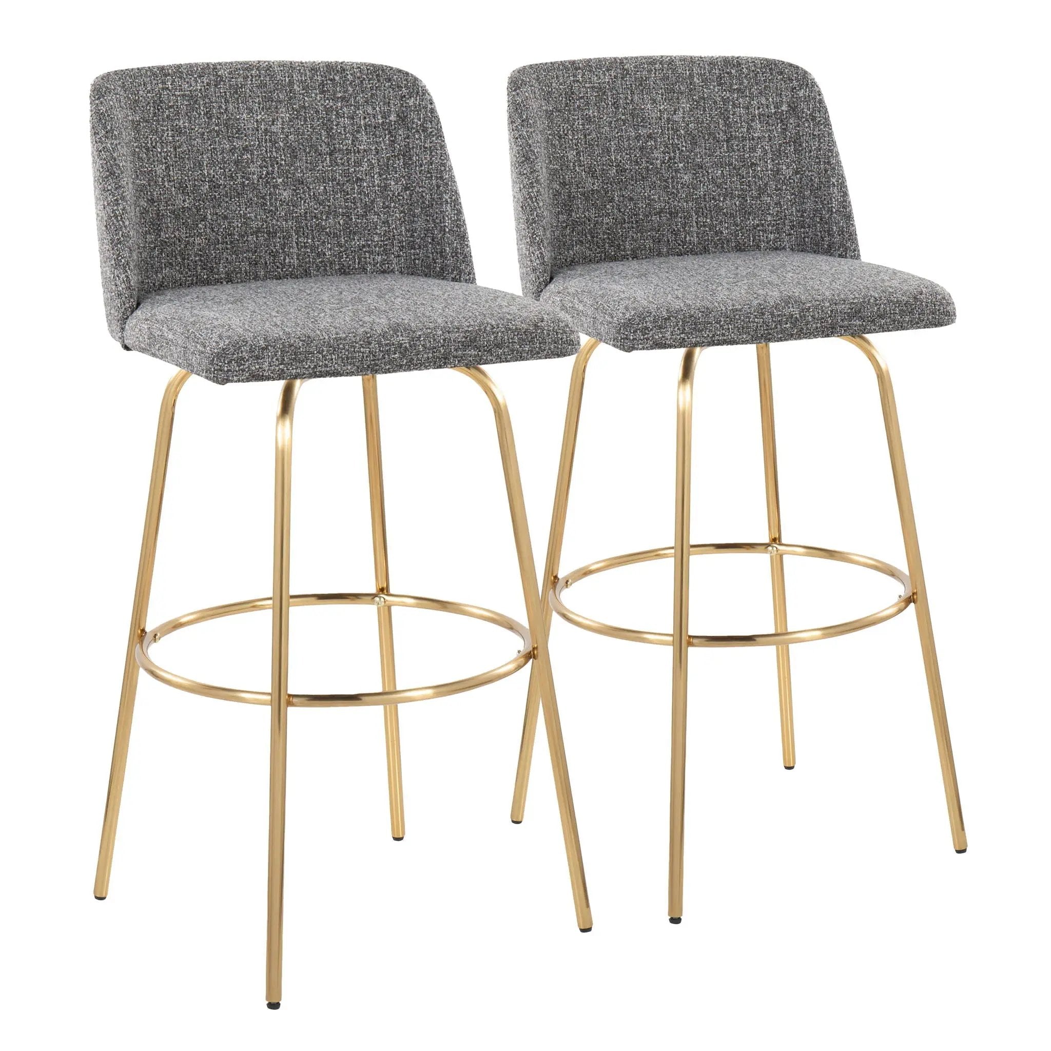 Toriano - Contemporary Fixed Height Barstool With Swivel With Round Footrest (Set of 2) by Unique Piece Furniture