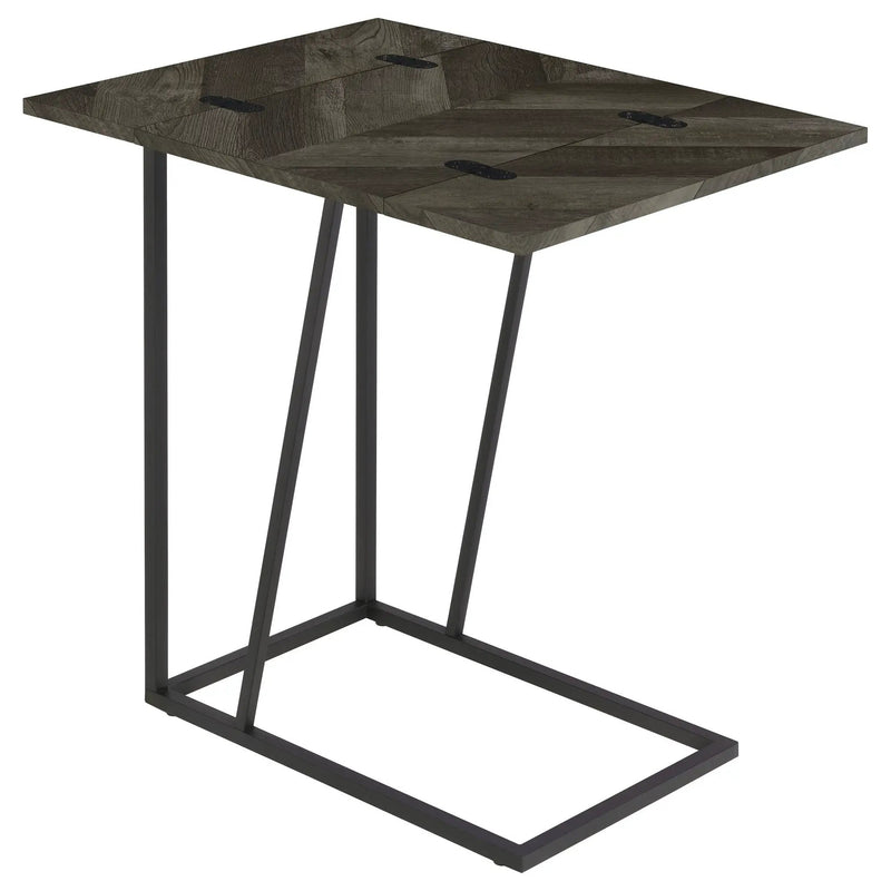 Carly Expandable Engineered Wood C-Shaped Side Table Grey by Unique Piece Furniture