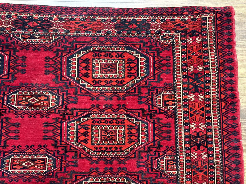 Antique Turkoman Salor Rug, Turkoman Textile, Fine 400 KPSI, Red, Persian Tribal Rug by Jewel Rugs