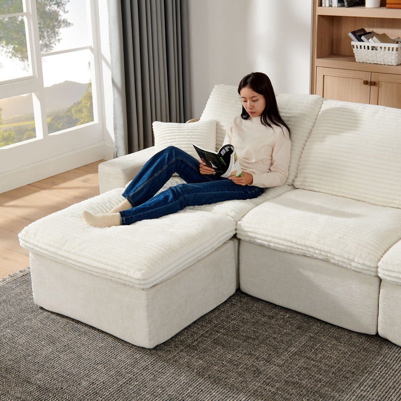 Modern Modular U Shaped Cloud Sectional Couch With Deep Seat And Comfy Chaise by HouseOfZazla