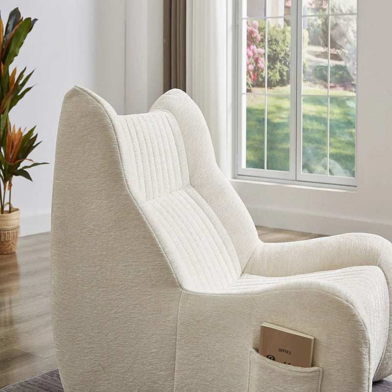 Bean Bag Chair For Adults, Lazy Floor Sofa Couch Memory Foam Bean Bag Sofas Chenille Fabric Reading Chair Comfortable Corner Lounge Sofa For Living Room - White by HouseOfZazla
