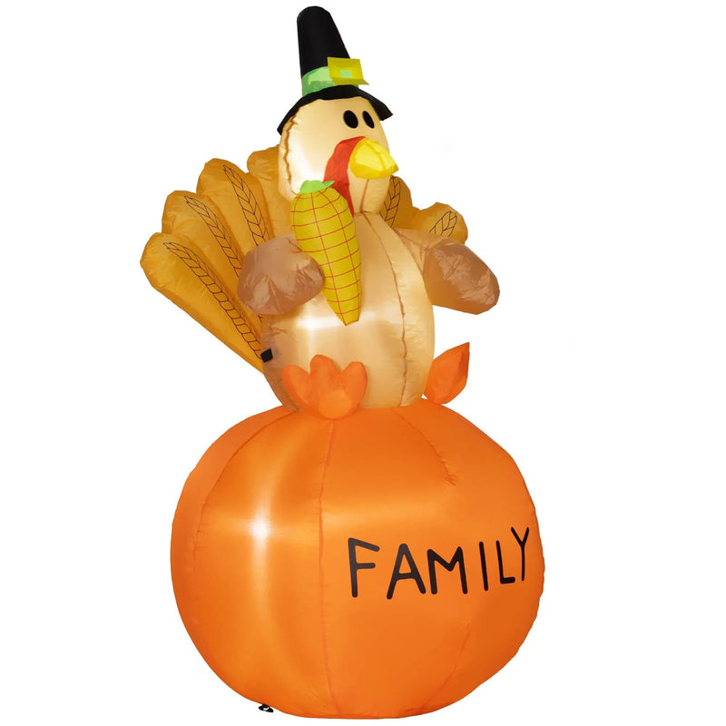 Homcom 4.9ft Inflatable Thanksgiving Decoration Turkey by HouseOfZazla