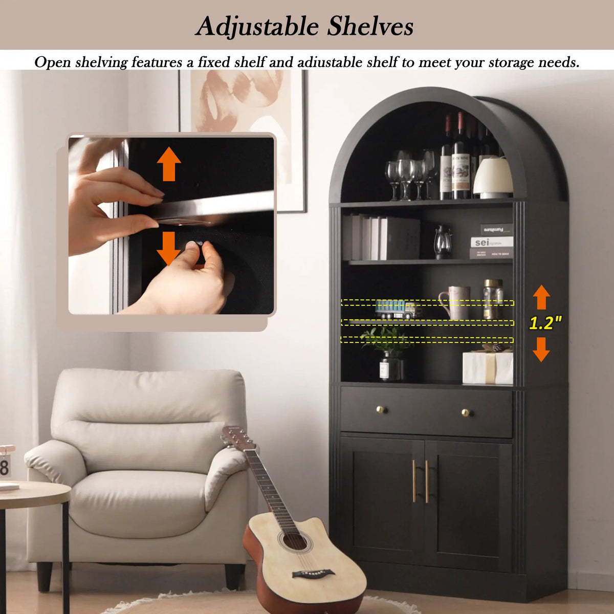 Arched Bookshelf with Storage Cabinet by HouseOfZazla