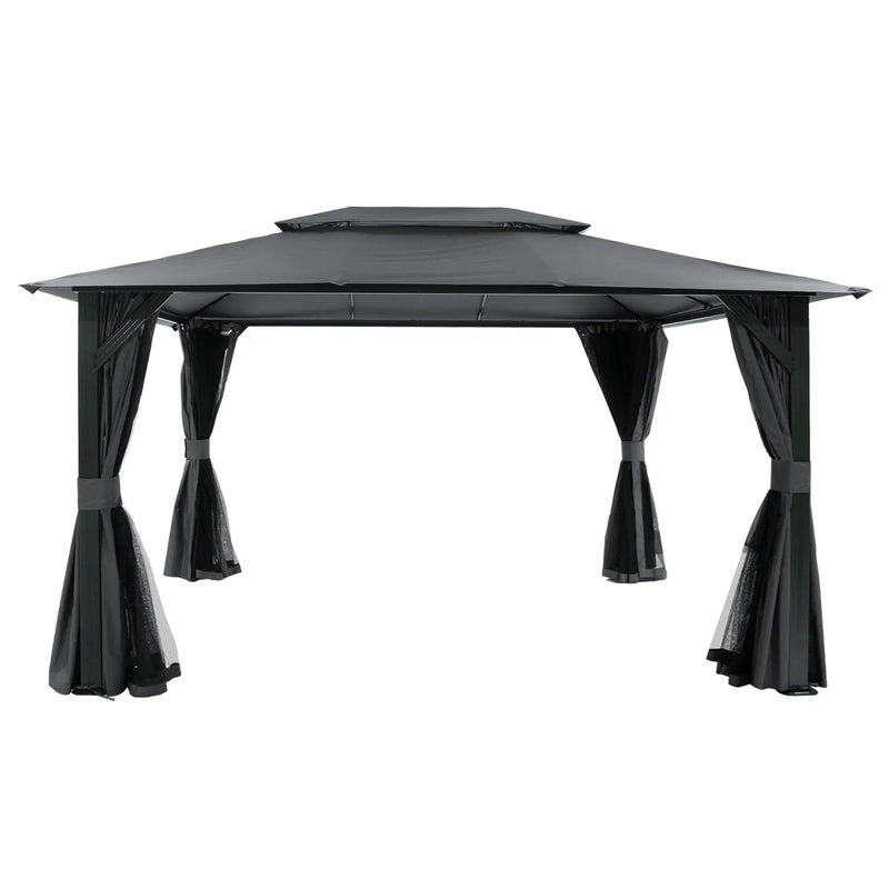 10'x13' Outdoor Gazebo with Double Roof and Mosquito Netting by HouseOfZazla