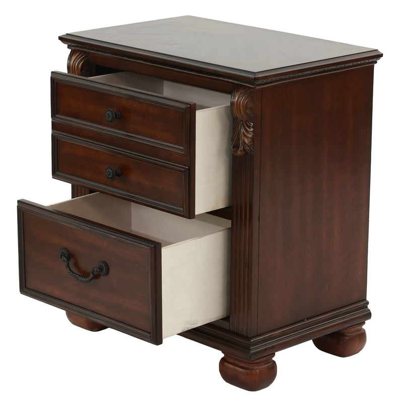3 Piece Bedroom Set, Elegant Panel Bed With 2 Nightstands by HouseOfZazla
