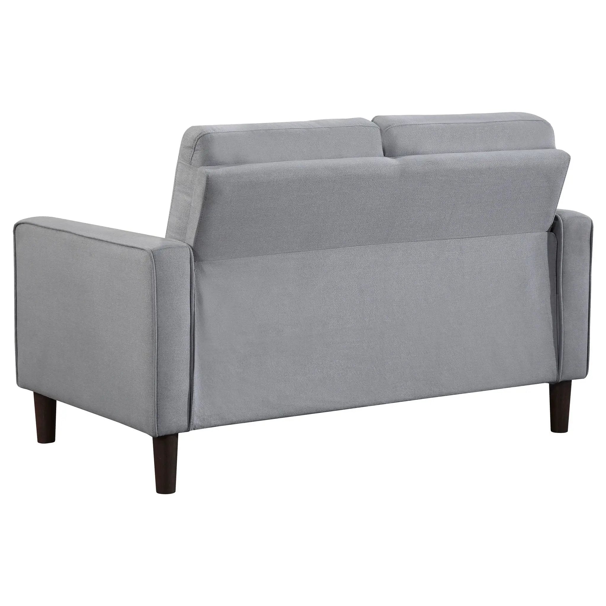 Bowen Upholstered Track Arm Tufted Loveseat Grey by Unique Piece Furniture