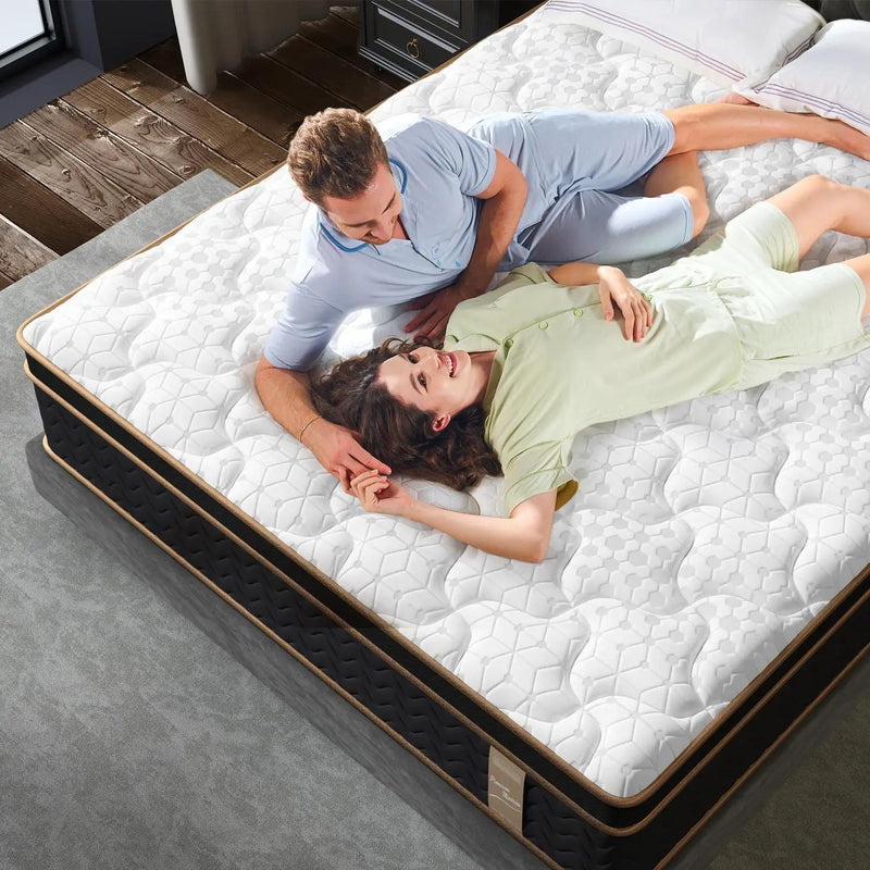 Plush Hybrid Mattresses With Gel Memory Foam, Individual Pocket Spring Motion Isolation Edge Support by HouseOfZazla