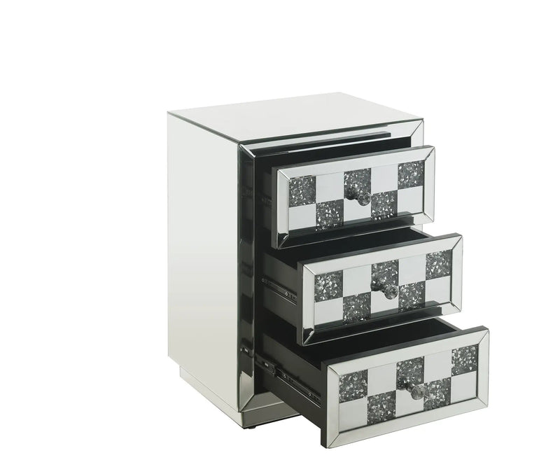 Noralie Mirrored and Faux Diamonds Accent Table by HouseOfZazla