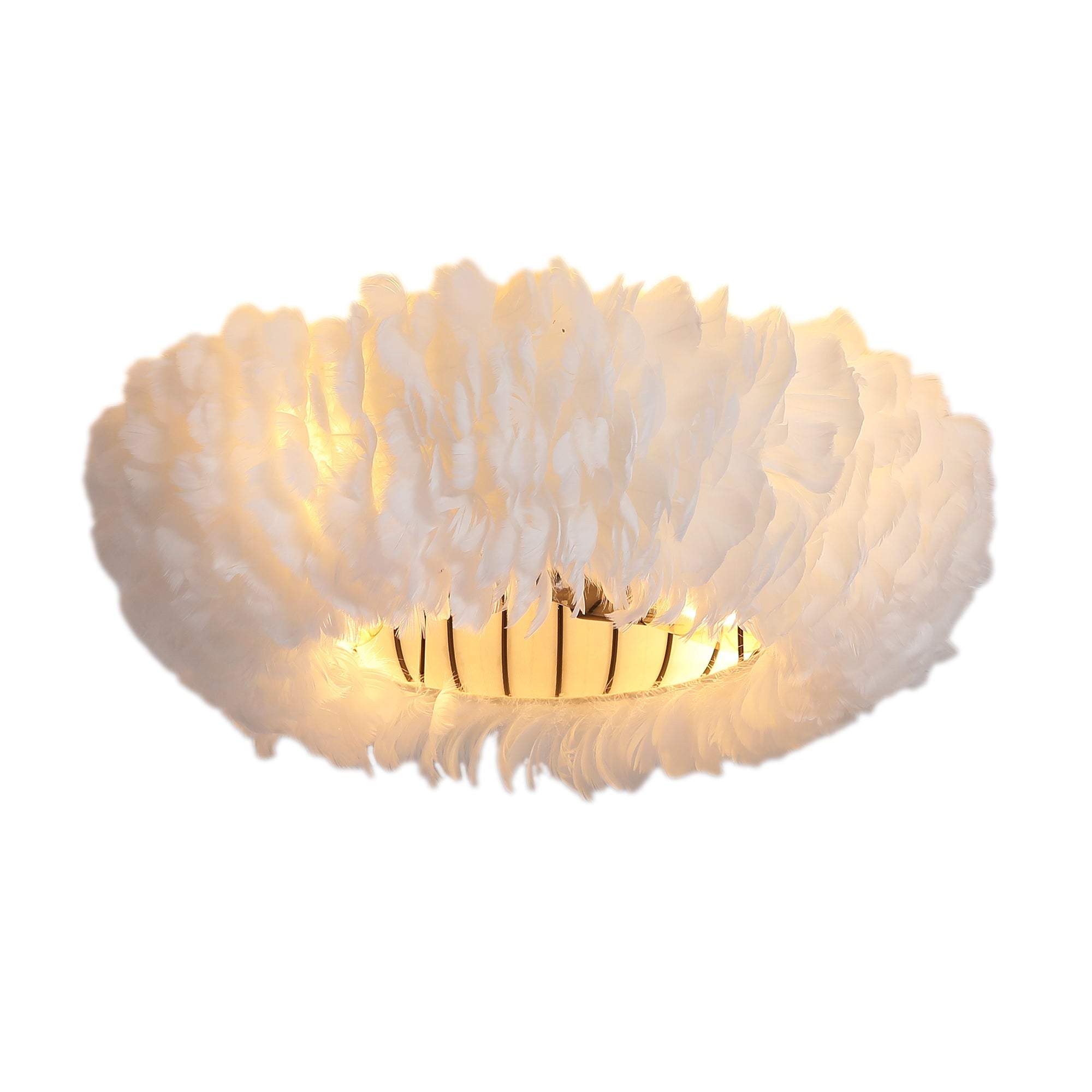 20" Feather-Dressed Caged Ceiling Fan with Remote and Light by HouseOfZazla