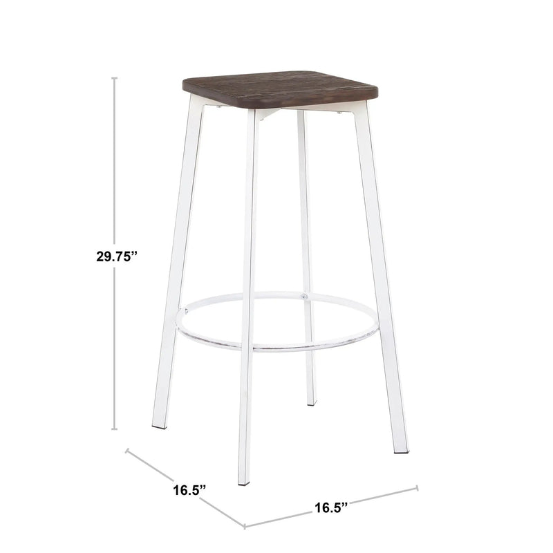 Clara - Industrial Square Barstool (Set of 2) - Espresso by Unique Piece Furniture