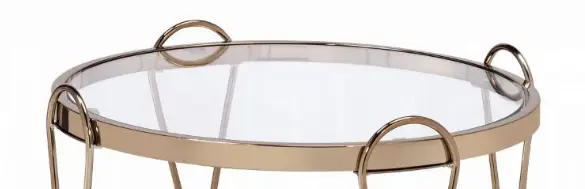Zekera Mirrored & Champagne Finish End Table by HouseOfZazla