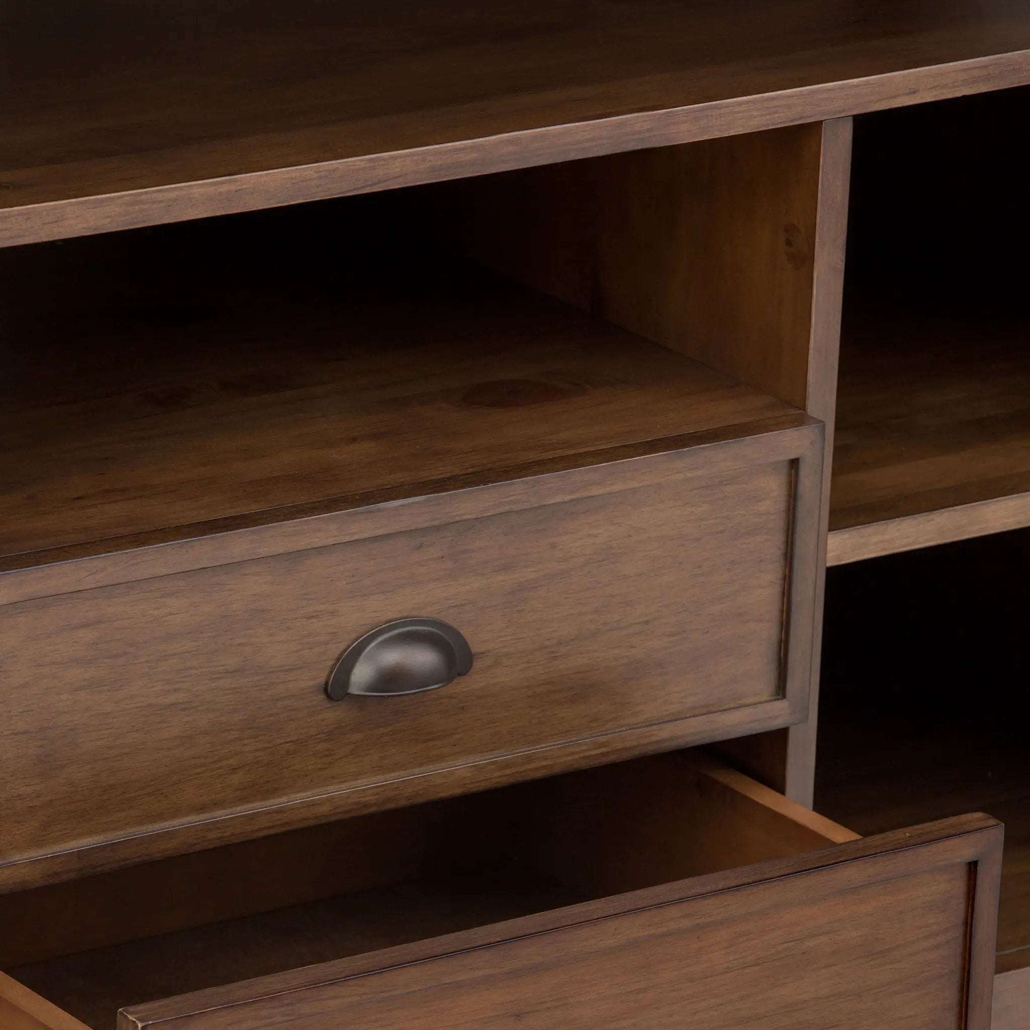 Redmond - Tall TV Media Stand - Rustic Natural Aged Brown by HouseOfZazla