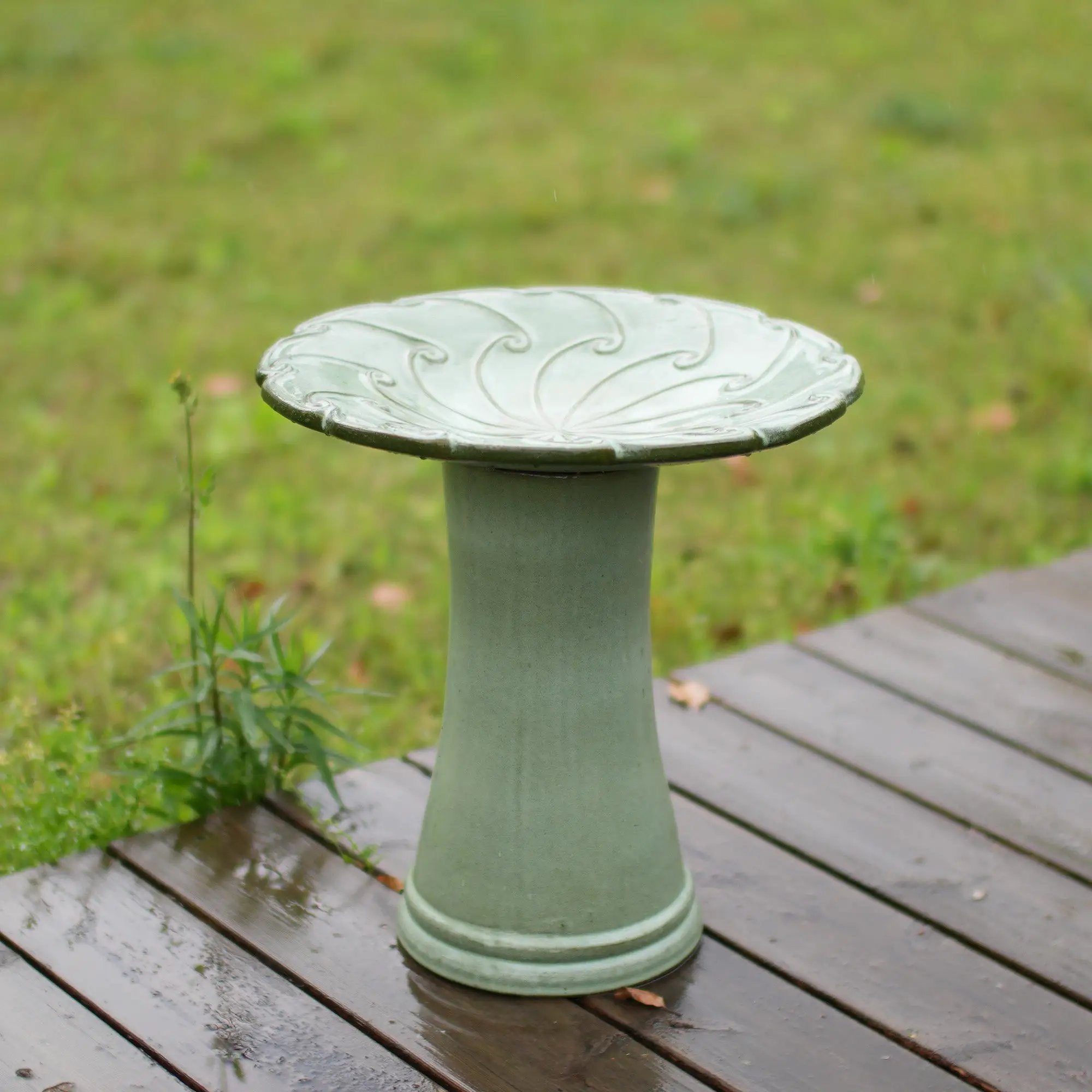 Handmade Glazed Ceramic Bird Bath by HouseOfZazla