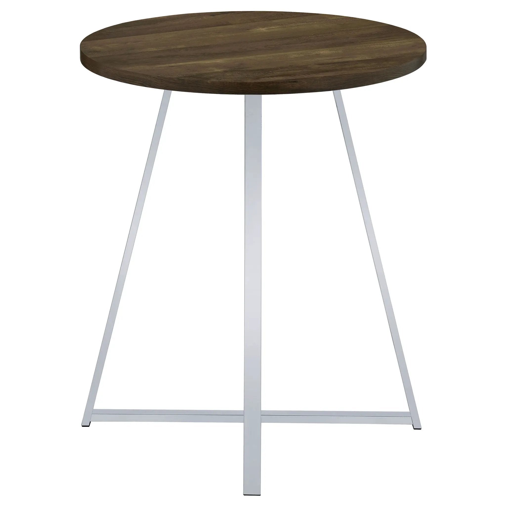 Burkhart Round 35-inch Pub Height Bistro Bar Table Brown Oak by Unique Piece Furniture