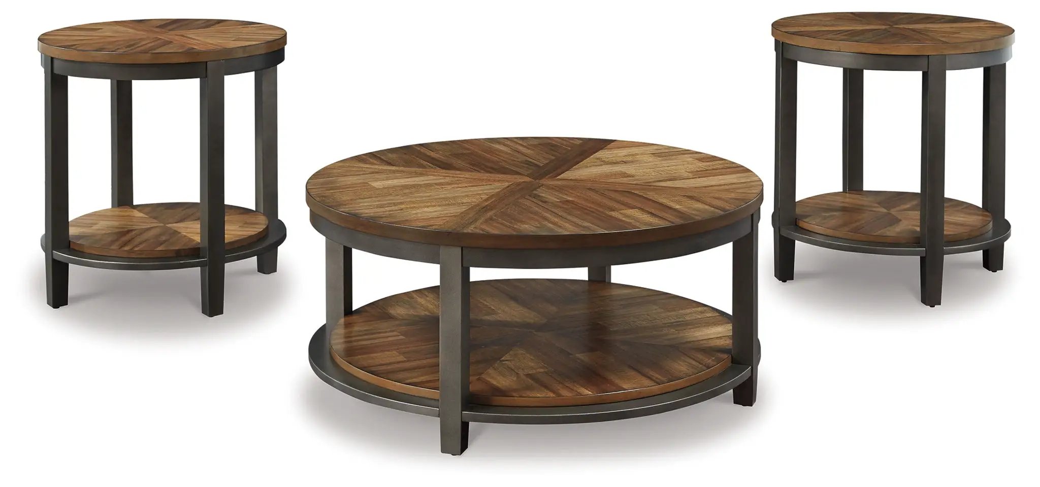 Roybeck - Occasional Table Set (Set of 3) - Light Brown / Bronze by Unique Piece Furniture