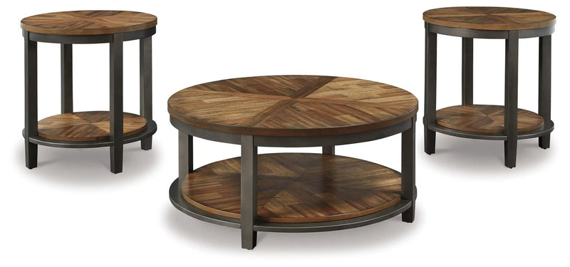 Roybeck - Occasional Table Set (Set of 3) - Light Brown / Bronze by Unique Piece Furniture