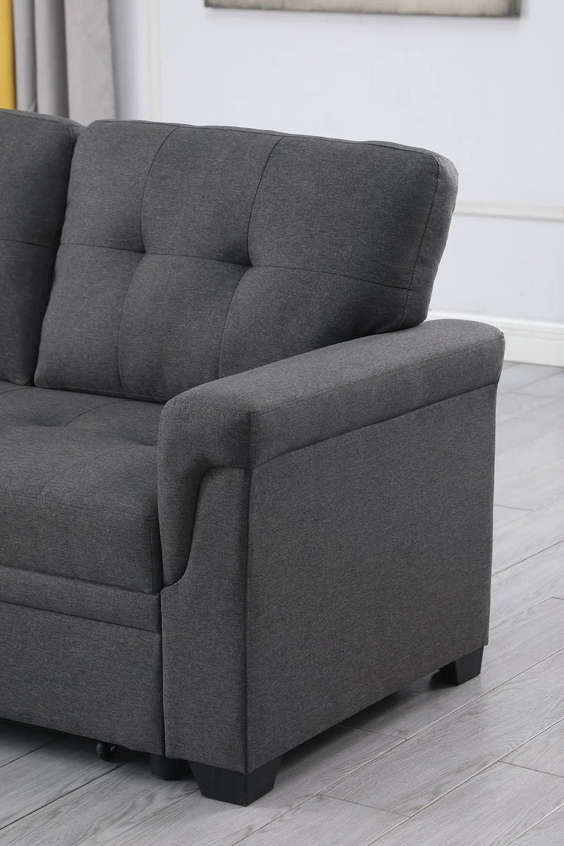 Lucca - Reversible Sleeper Sectional Sofa With Storage Chaise by HouseOfZazla