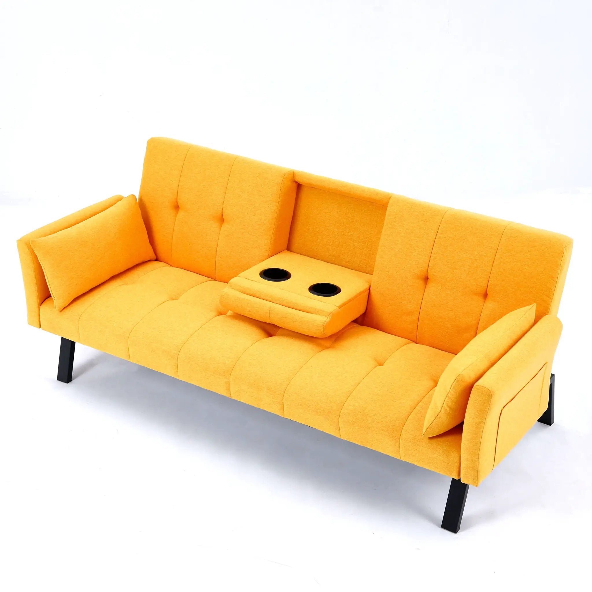 Sofa Bed With Foldable Design And Cup Holder by Unique Piece Furniture