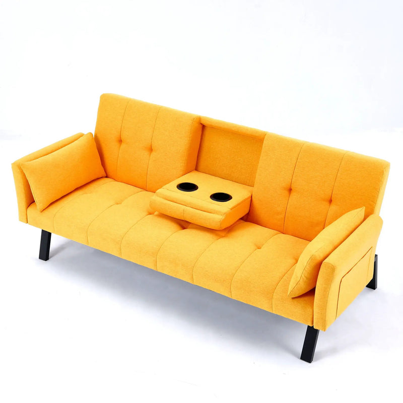 Sofa Bed With Foldable Design And Cup Holder by HouseOfZazla