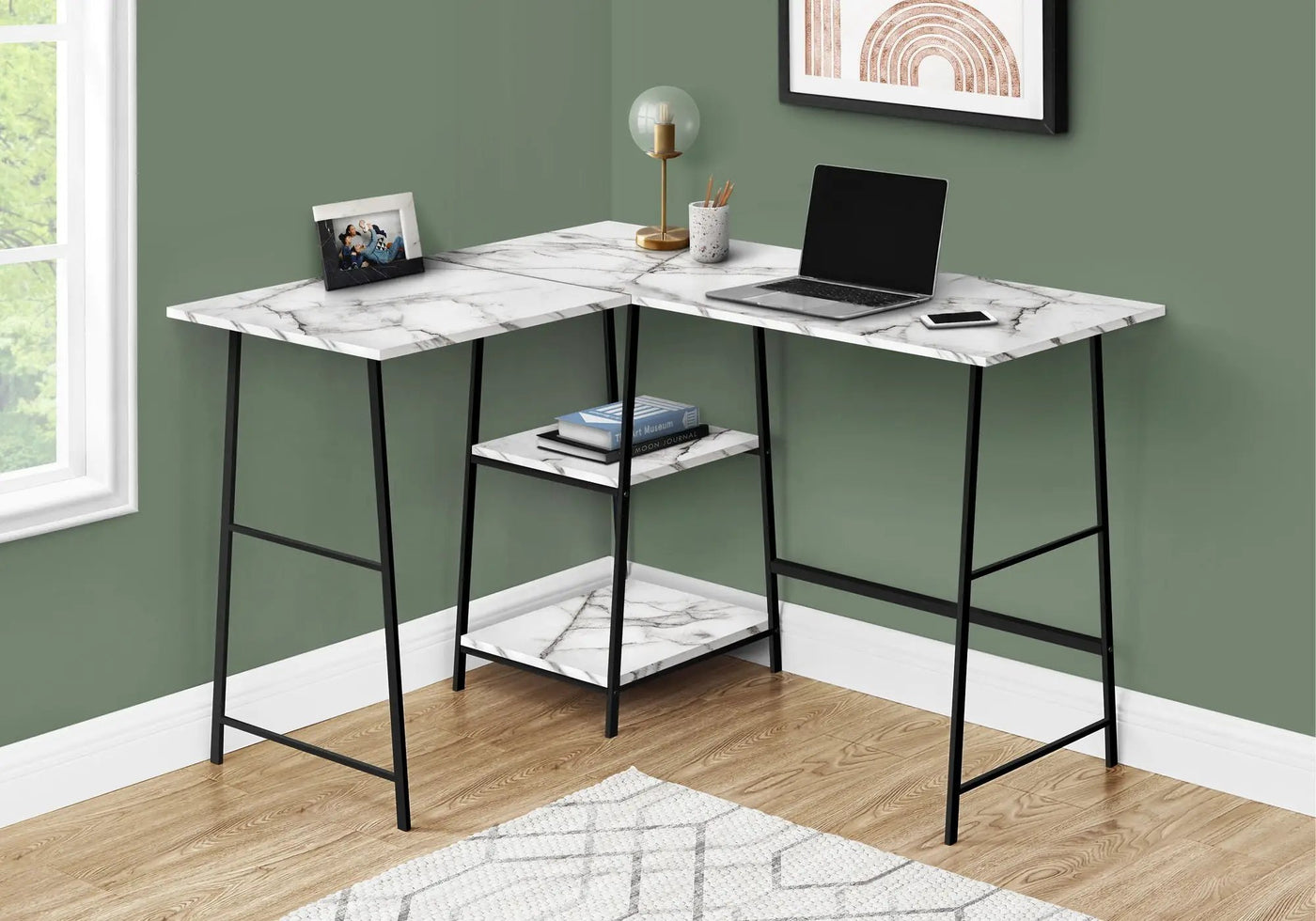 Contemporary L-Shape Corner Computer Desk by HouseOfZazla