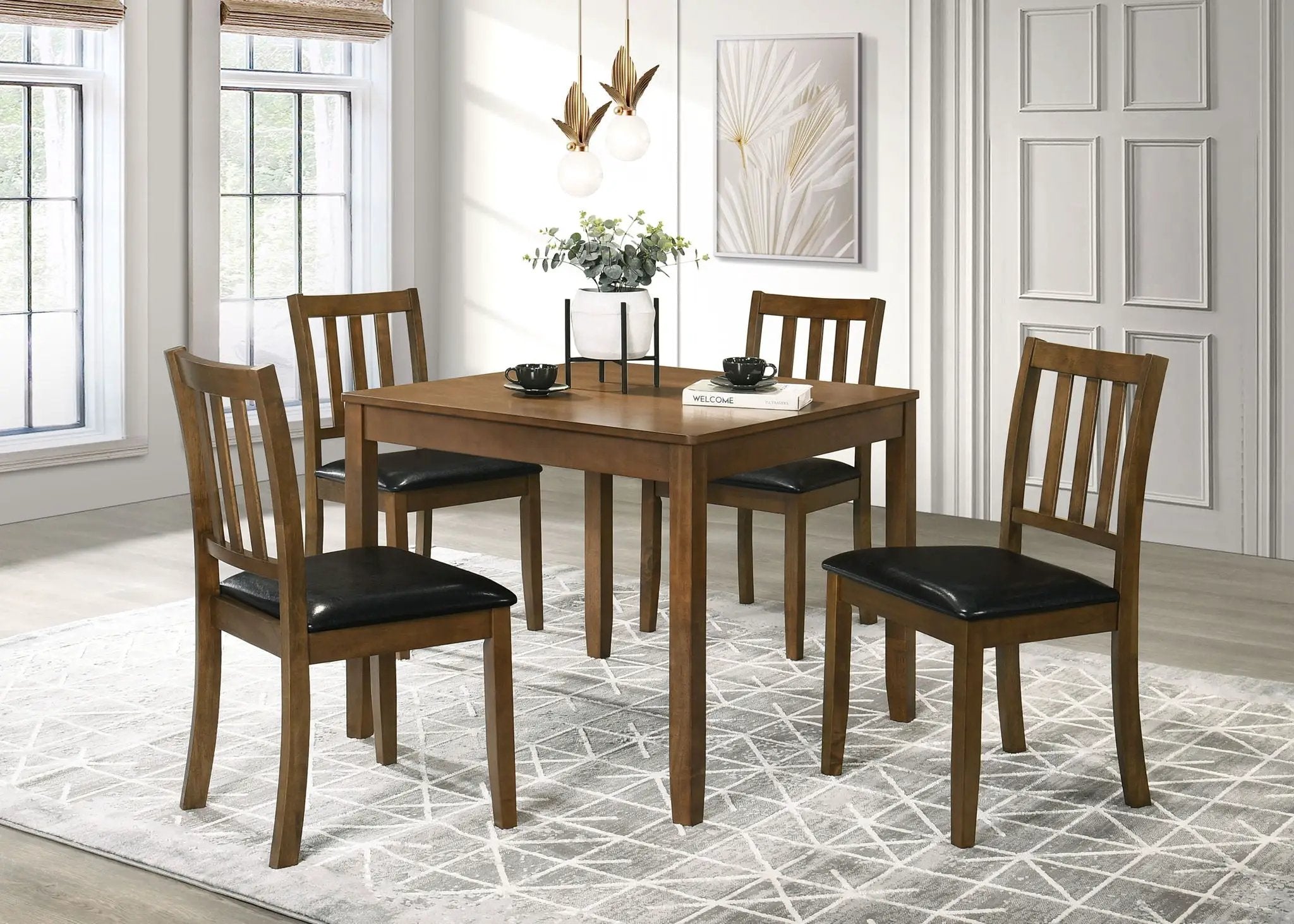 Parkwood 5-piece Square Dining Table Set Honey Brown by Unique Piece Furniture