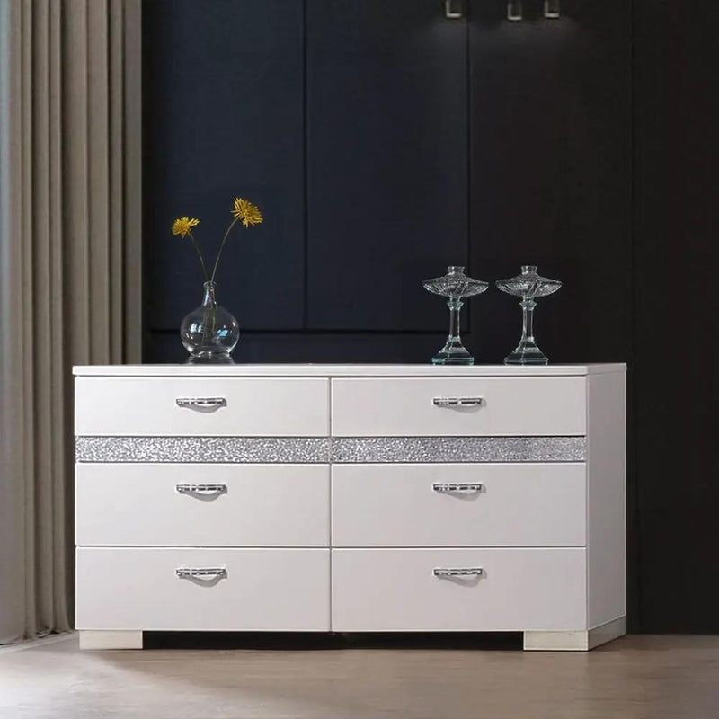 Naima II - Dresser - White High Gloss by Unique Piece Furniture