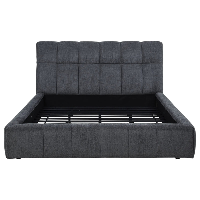Nollet 48-inch Upholstered Eastern King Platform Bed Grey by Unique Piece Furniture