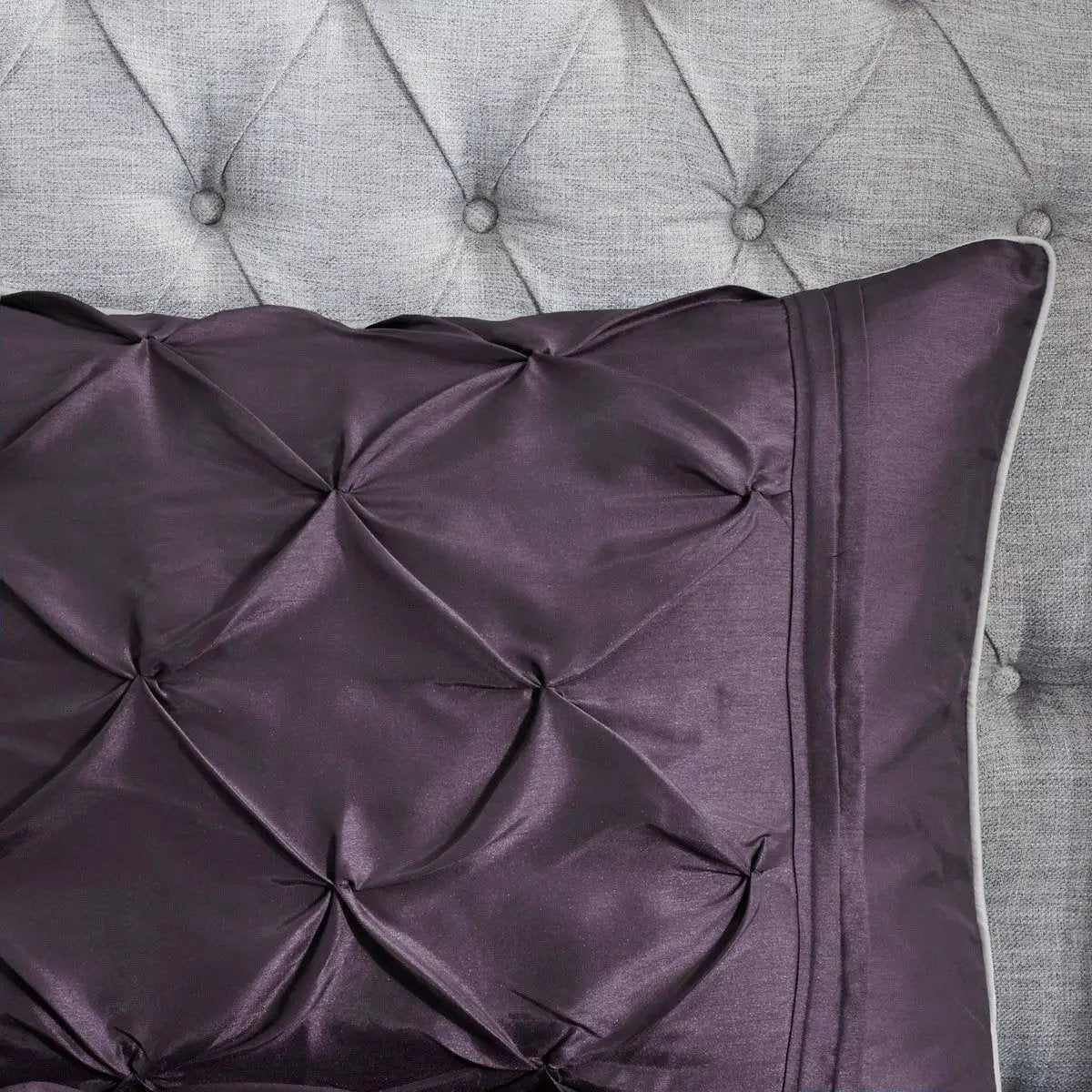 7 Piece Tufted Comforter Set Plum Full by HouseOfZazla