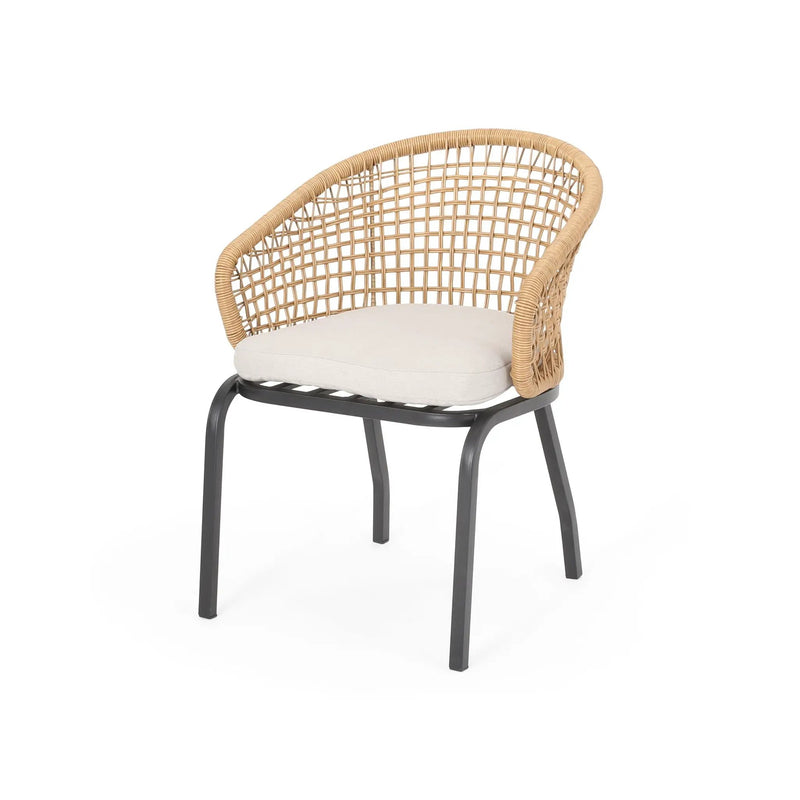 Outdoor Wicker Chair with Powder Coated Iron Legs by HouseOfZazla