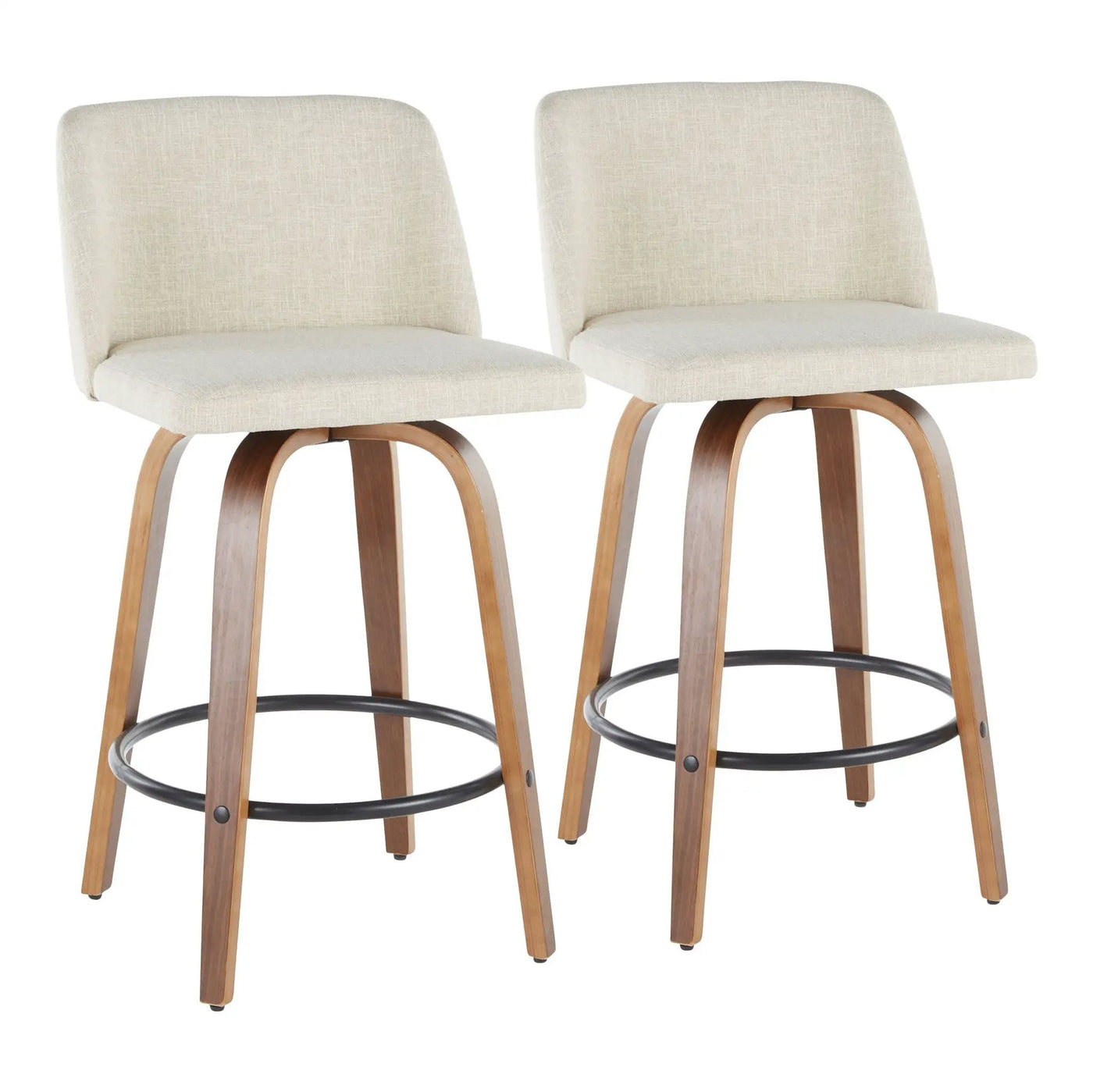 Toriano - Mid-Century Modern Counter Stool (Set of 2) by HouseOfZazla