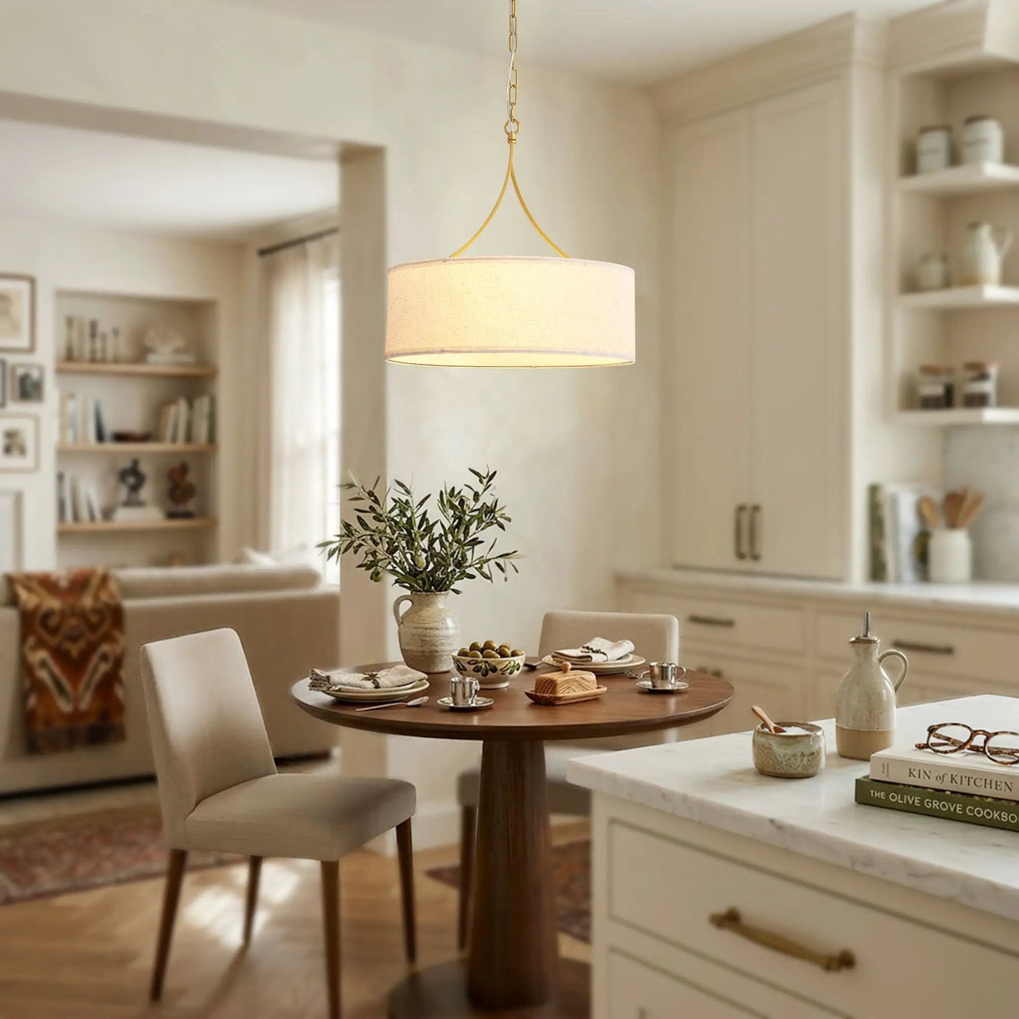 3 Light Drum Pendant Light by Unique Piece Furniture