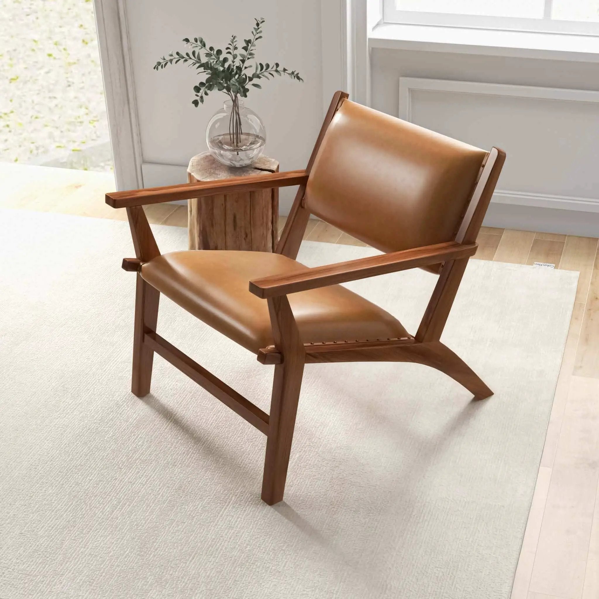 Hendrix - Antique Arm Chair - Brown / Rustic / Tan by HouseOfZazla