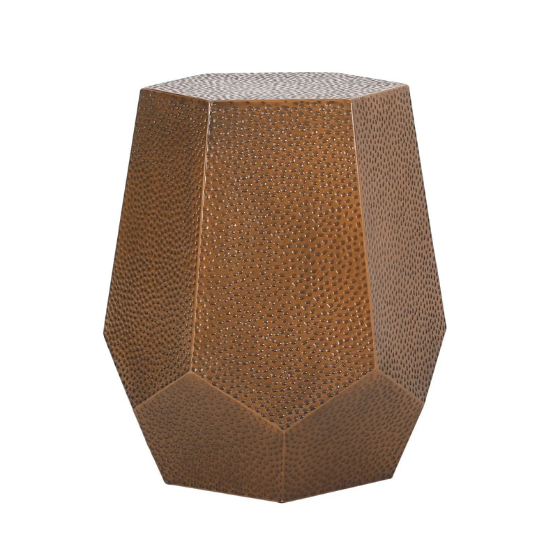 Modern Hammered Iron Geometric End Table by HouseOfZazla