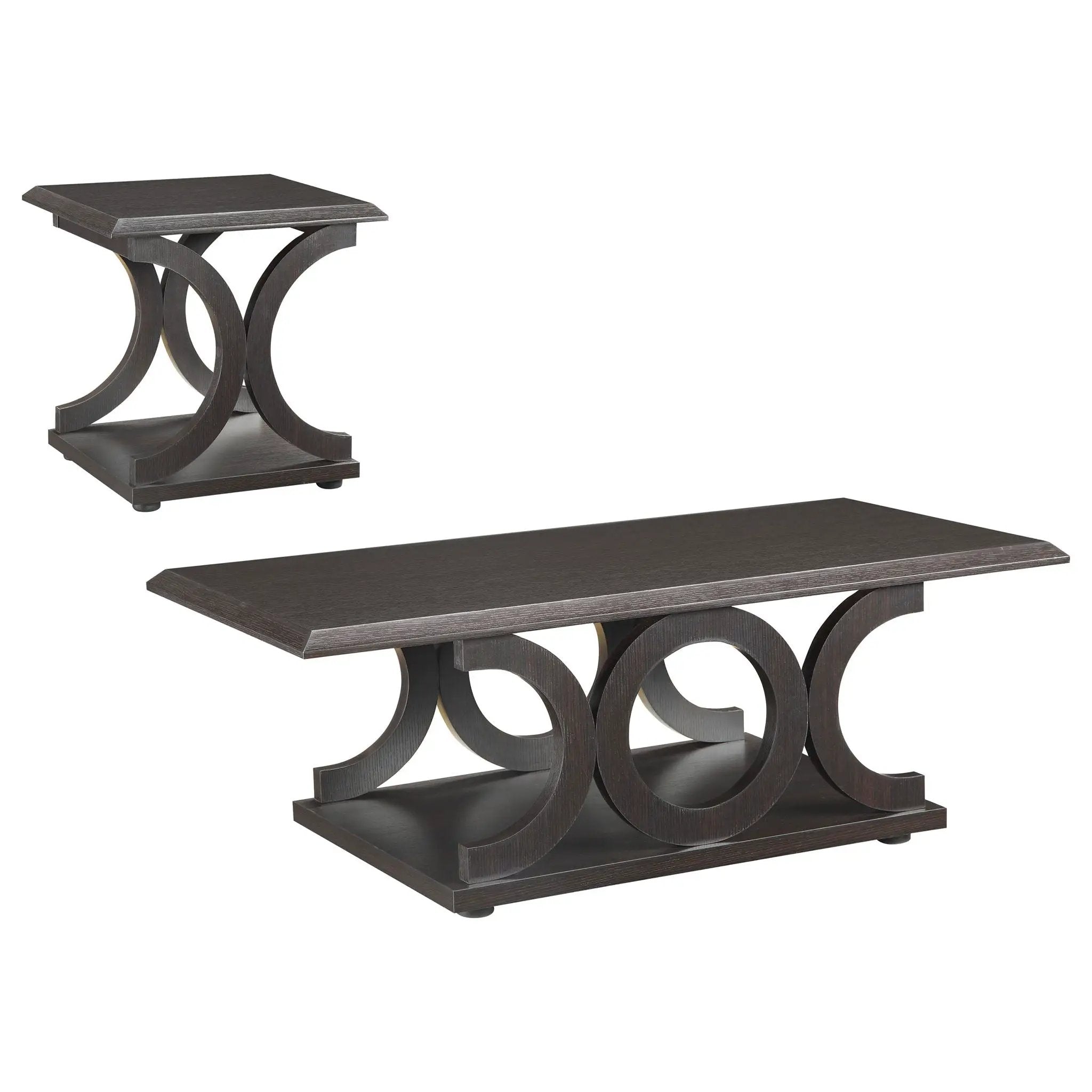 Monticello - 2 Piece Coffee And End Table Set - Cappuccino by HouseOfZazla
