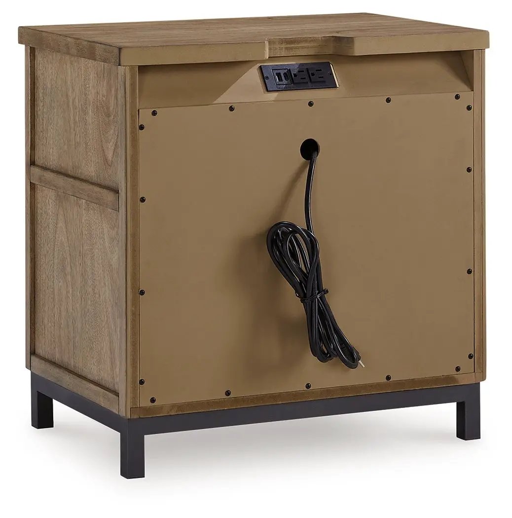 Tomtyn - Two Drawer Night Stand - Light Brown by Unique Piece Furniture