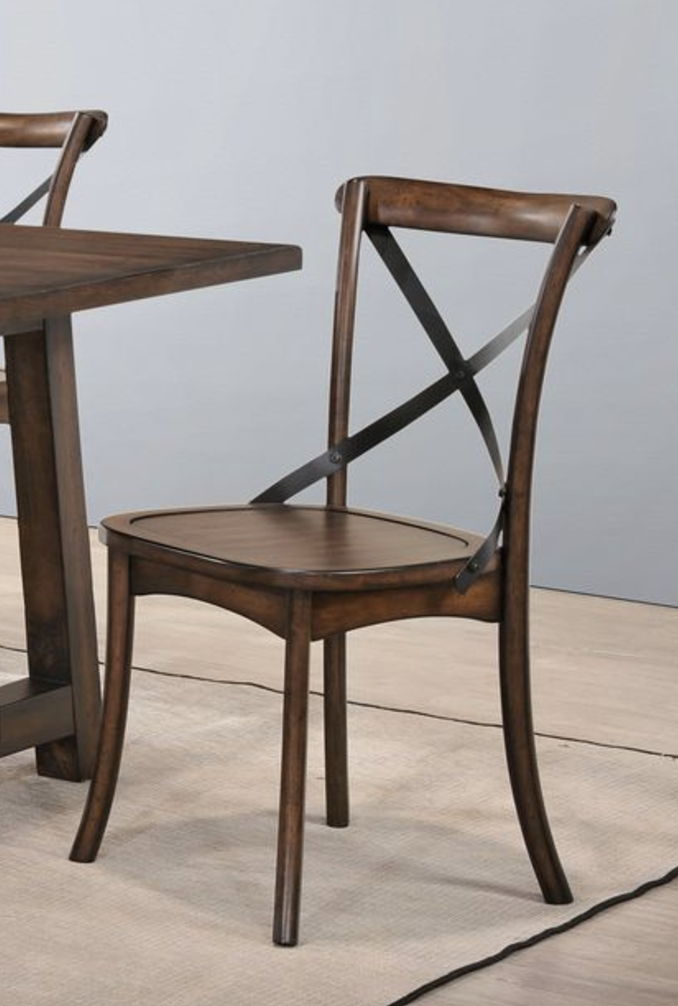 Kaelyn - Metal Side Chair (Set of 2) - Dark Oak by HouseOfZazla