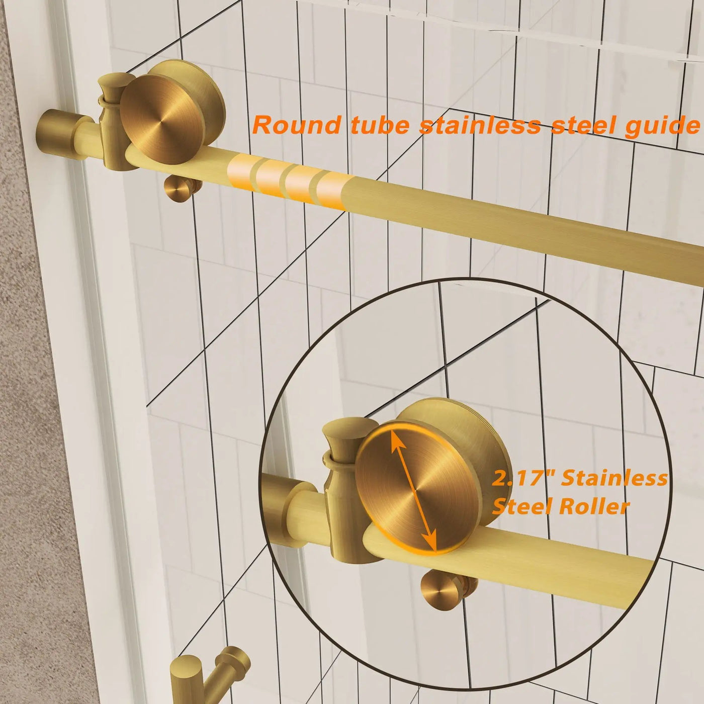 Frameless Shower Door, Smooth Sliding Tracks by HouseOfZazla
